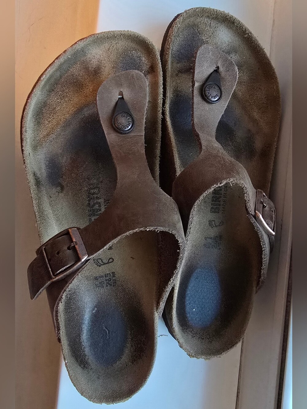 Birkenstock Women's 10 Gizeh Habana Brown Thong Footbed Cork Sandals Flip Flop